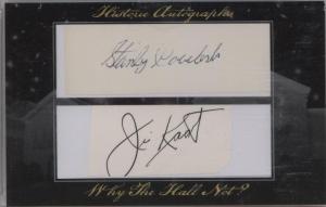 2012 Historic Autographs Stan Coveleski Jim Kaat Auto