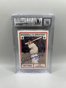 Joe DiMaggio Signed 1982 TCMA Card – Beckett 10