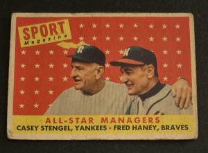 1958 Topps Casey Stengel Fred Haney Baseball Card