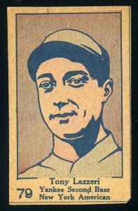 1928 W513 Tony Lazzeri Baseball Strip Card #79