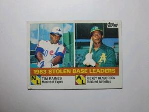 1984 Topps 134 Stolen Base Leaders Card