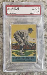 1933 Delong Harold Pie Traynor Pittsburgh Pirates Card