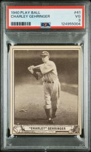 Charley Gehringer 1940 Play Ball PSA 3 Card