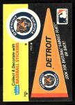 1986 Fleer Detroit Tigers Team Stickers Set