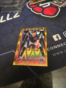 2025 Topps Chrome Nolan Jones Golden Raywave Card