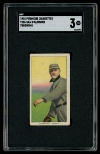 1910 T206 Sam Crawford Detroit Tigers HOF Card
