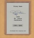 Dizzy Dean St. Louis Cardinals Autographed Photo Card