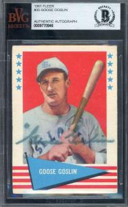 Goose Goslin Signed 1961 Fleer Sports Card