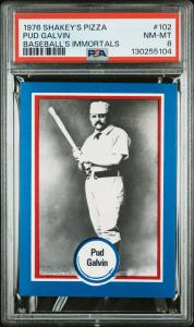 1976 Pud Galvin HOF Shakey's Pizza Card PSA 8