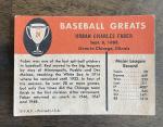 1961 Fleer Baseball Greats Red Faber Card