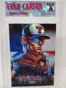 Evan Carter 2025 Texas RC SP/99 Ice Refractor