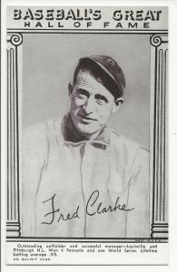Fred Clarke 1977 Hall of Fame Exhibit Card