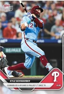 Kyle Schwarber 2025 MLB Topps Now 4 HR Game Card