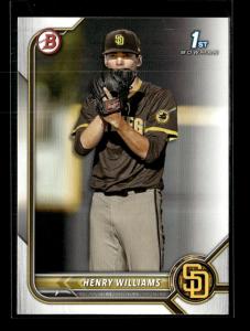 2022 Bowman Draft Henry Williams Padres 5 Card Set