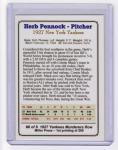 Herb Pennock 1927 Yankees Murderers Row Card