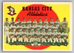 1959 Topps Kansas City A's Team Card