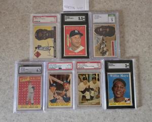 1950s Vintage Baseball Card Lot - Mantle, Mays, Robinson