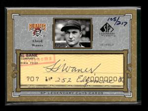 2001 SP Legendary Cuts Lloyd Waner Autograph Card