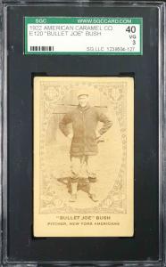 1922 E120 American Caramel "Bullet Joe" Bush Card