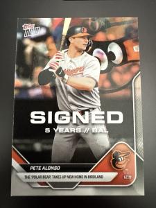 2025 Topps Now Pete Alonso Signed Card
