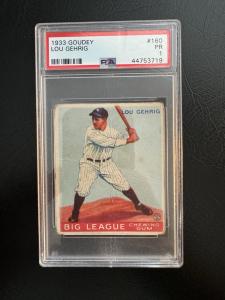 1933 Goudey Lou Gehrig Baseball Card #160