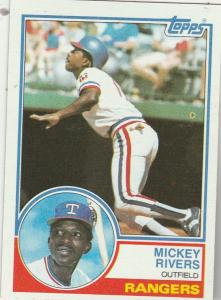 1983 Topps #224 Mickey Rivers Rangers + Bonus Cards