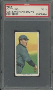 T206 Cy Young Bare Hand Sweet Caporal Card