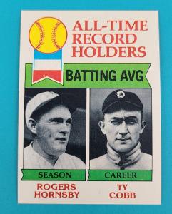 1979 Topps #414 Hornsby & Cobb Record Holders