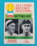 1979 Topps #414 Hornsby & Cobb Record Holders