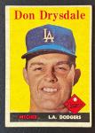 1958 Topps Don Drysdale Los Angeles Dodgers Card