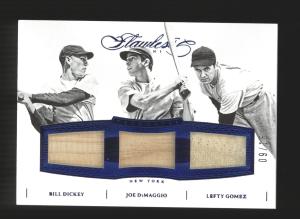 2016 Panini Flawless Triple Relic Bill Dickey, DiMaggio, Gomez