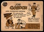 1960 Topps Joe Gordon Cleveland Indians Card #216