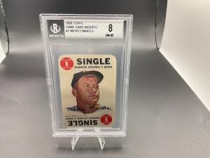 1968 Topps Mickey Mantle Yankees Game Card BGS 8