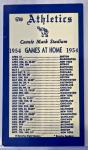 1954 Philadelphia Athletics Pocket Schedule Set
