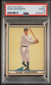 1941 Play Ball Hank Greenberg PSA 2.5 Card