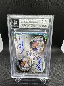 Johnny Damon & Hideki Matsui Autographed Cards 2/4