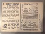 1960 Bell Brand Sandy Koufax Dodgers Card