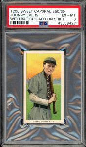 1909-11 T206 Johnny Evers Cubs Card PSA 6