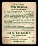 1933 Goudey Carl Hubbell Baseball Card #230