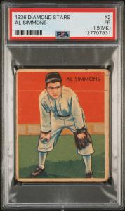 1936 Diamond Stars Al Simmons #2 Card
