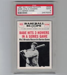 1961 Babe Ruth NU-CARD Baseball Card PSA 9