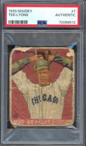 1933 Goudey Ted Lyons Sports Card PSA Authenticated