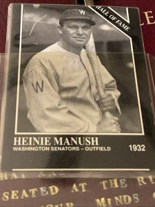 1991 Short Print Error Heinie Manush Card