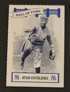 1992 Aiwa Yankees Hall Of Fame Stan Coveleski Card