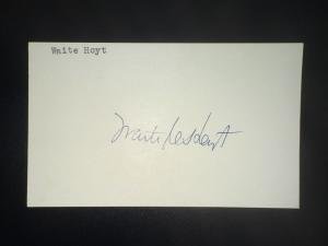 Waite Hoyt Signed Yankees HOF 3x5 Card