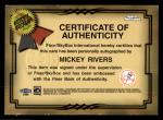 Mickey Rivers 1999 Sports Illustrated Autograph Card