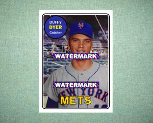 Duffy Dyer 1969 New York Mets Art Card