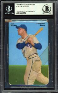 Joe Gordon Autographed 1952 Mother's Cookies Card