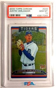 Justin Verlander 2006 Topps Chrome RC PSA 10