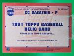 CC Sabathia 2026 Topps Game Used Relic Card
